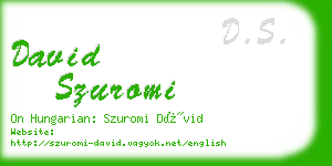 david szuromi business card